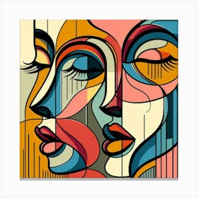 Two Women'S Faces 1 Canvas Print