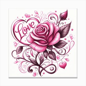 Love And Roses Canvas Print