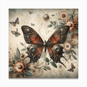 Antique Steampunk Butterfly Canvas Print