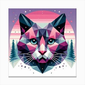 Dash Low Poly Cat Canvas Print