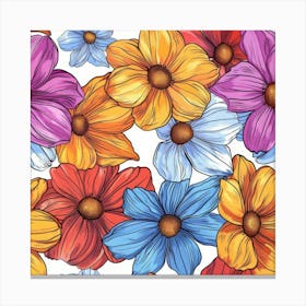 Seamless Floral Pattern 3 Canvas Print