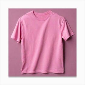 Pink T Shirt On A Plain Background Canvas Print