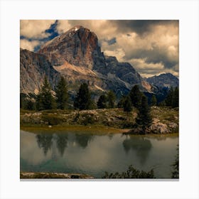 Dolomite Mountain Lake Canvas Print