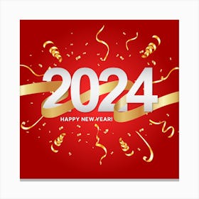 Happy New Year 2024 Canvas Print