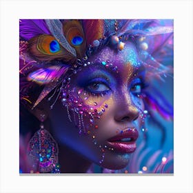 Carnival Woman With Feathers Canvas Print