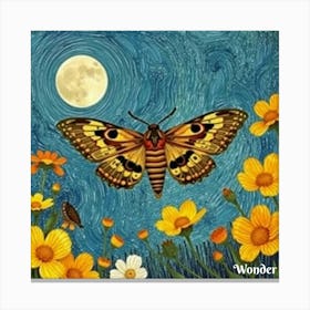 Moth In The Moonlight Canvas Print