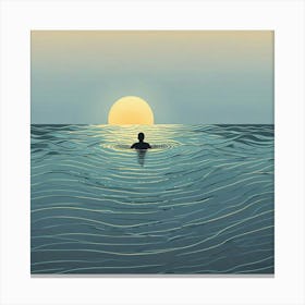 Swimming Art Print (7) Canvas Print