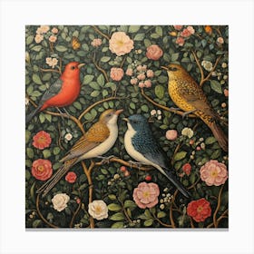 Birds In The Garden Art 1 Canvas Print