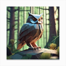 Low Poly Owl 1 Canvas Print