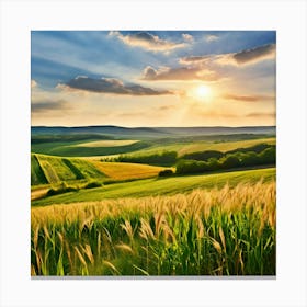 Grass German Cultivate Commercial Ecology Plant Sun Day Cultivated Scene Green Flying Pa (8) Canvas Print