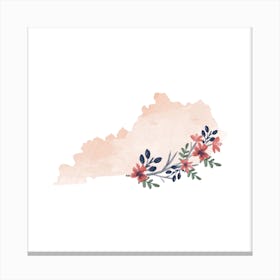 Kentucky Watercolor Floral State Canvas Print