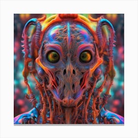 Psychedelic Biomechanical Freaky Wierdo From Another Dimension With A Colorful Background 1 Canvas Print