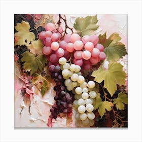 White and pink grapes Canvas Print