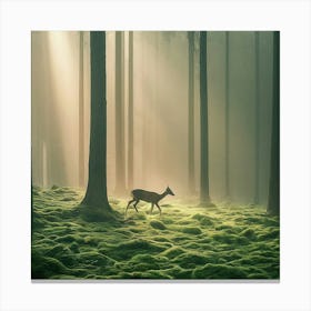 Deer In The Forest art print 8 Canvas Print