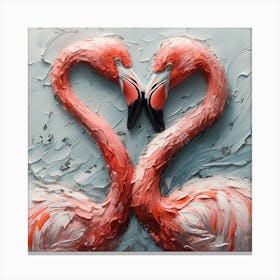 Flamingos In Love 7 Canvas Print