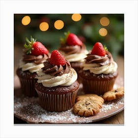 Asm Christmas Dessert With Chocolate And Strawberry Li Cab96deb 7edf 4c98 9e64 065326b53bef Canvas Print