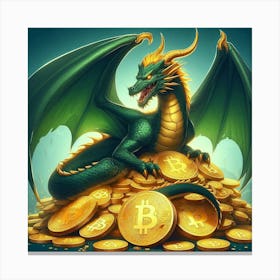 Bitcoin Dragon Guardian D4 Canvas Print