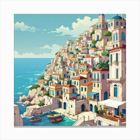 Mediterranean City Canvas Print