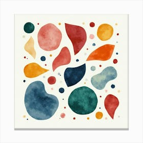 Contemporary Art Installation In Watercolor, With Abstract Shapes And Vibrant Colors Canvas Print