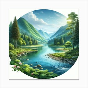 Landscape River Canvas Print