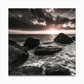 Sunset Over Rocks 4 Canvas Print