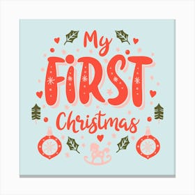 My First Christmas Family Living Room Decor 04 Canvas Print