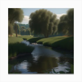 Stream In The Woods 21 Canvas Print