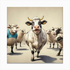 Flock Of Sheep Canvas Print