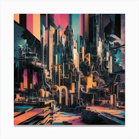 Digital Cityscape Canvas Print