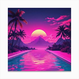 Sunset At The Pool Canvas Print