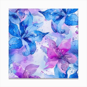 Watercolor Lily Seamless Pattern Canvas Print