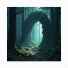 A Mysterious Portal Opening In The Middle Of A Dense Forest 1 Canvas Print