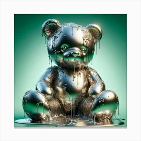 Silver Teddy Bear Canvas Print