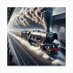 Steam Train At The Station 1 Canvas Print