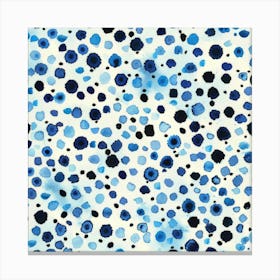 Blue Polka Dots 2 Canvas Print