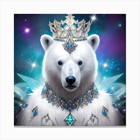 Polar Bear In Tiara 1 Canvas Print