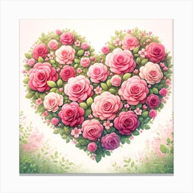 Heart Of Roses Canvas Print