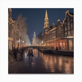 Amsterdam Christmas Night Canvas Print