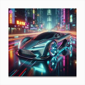 Futuristic Car In The City Canvas Print