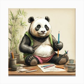 Panda Drawing 2 Canvas Print