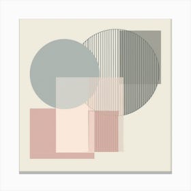 Pastel Harmony: Abstract Geometric Minimalism Canvas Print