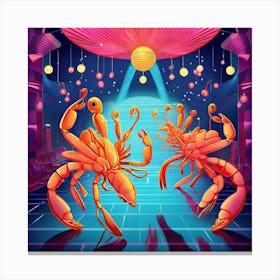 Crabs Dancing In The Night Canvas Print