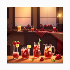 Strawberry Iced Tea Canvas Print