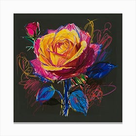 Abstract Rose Painting Canvas Print