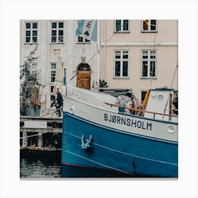 The Blue Boat In Kopenhagen Canvas Print