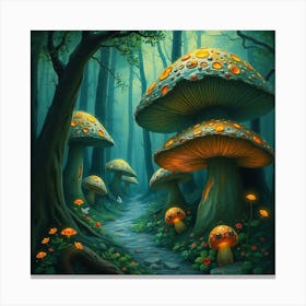 Mushroom Forest 25 Canvas Print