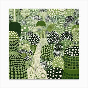 Yayoi Kusama Inspired Art Moss Green Forest Art Print Canvas Print