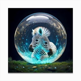 Firefly Bioluminescent Baby Zebra Sleeping In A Floating Bubble 46486 (2) Canvas Print