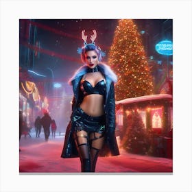Cyberpunk Christmas Canvas Print
