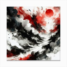 Black And Red Abstract Painting 1 Canvas Print